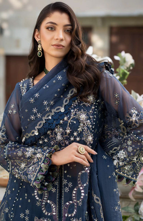 Elaf - Celebrations by Elaf Embroidered Organza Suit Unstitched 4 Piece - Formal Collection - aubranz.com