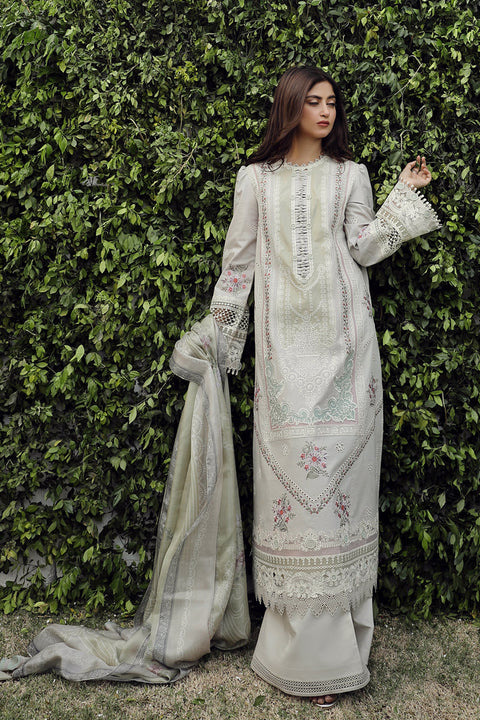 Qalamkar - Festive Lawn By Qalamkar Lawn Suit Unstitched 3 Piece Summer Collection - aubranz.com
