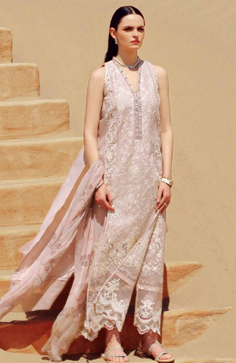 Sadiaasad - Noor Eid Handwork Laserkari'24 By Saadia Asad Lawn Suit Unstitched 3 Piece Summer Collection - aubranz.com