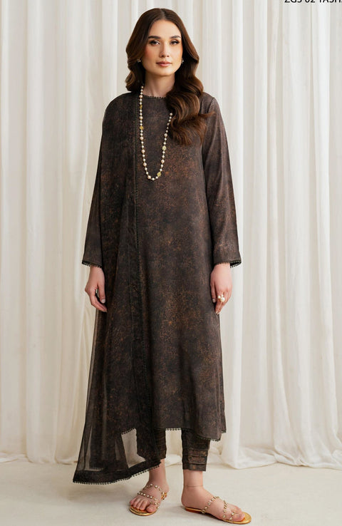 Zarif - Prints by Zarif Georgette Silk'24 Unstitched 3 Piece - WINTER COLLECTION - aubranz.com