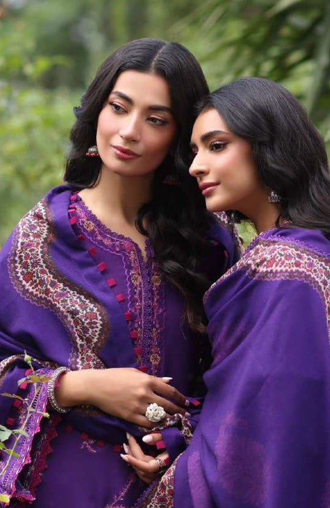 Sadiaasad - SUZAANIKARI WINTER SHAWL'24 BY NOOR BY SAADIA ASAD Embroidered Suits Unstitched 3 Piece - Winter Collection - aubranz.com