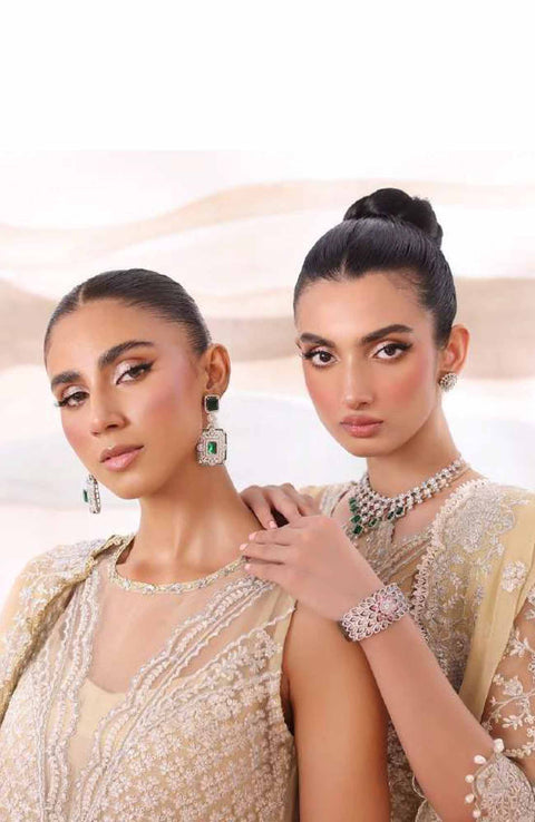 Sadiaasad - De Luxe'24 Noor By Saadia asad Embroidered Chiffon Suit Unstitched 3 Piece - aubranz.com