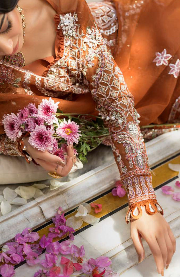 Elaf - Celebrations by Elaf Embroidered Organza Suit Unstitched 4 Piece - Formal Collection - aubranz.com