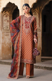 Xenia - Rumi Luxe'25 By Xenia Embroidered Chiffon Suit Unstitched 3 piece - Formal Collection - aubranz.com