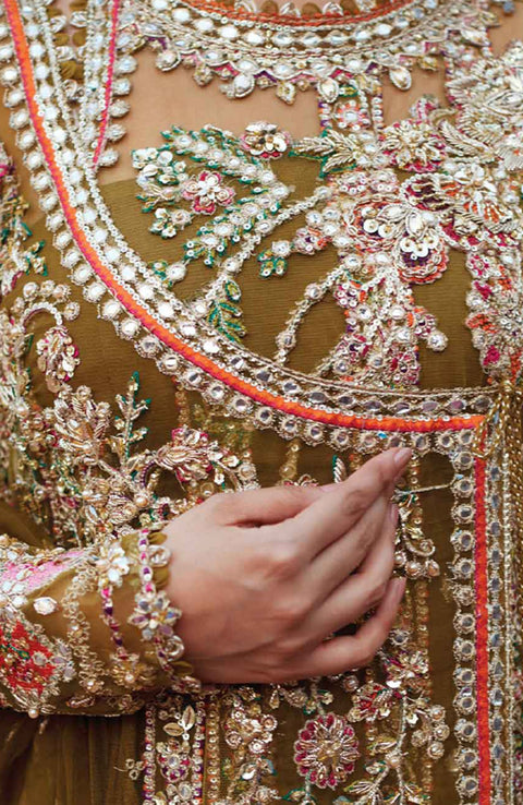 Qalamkar - Qalamkar shadmani raw silk'24 embroidered suits unstitched 3 piece - festive collection - aubranz.com