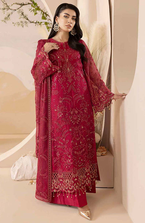 Lavish - Pareesa Chiffon Collection'24 By Lavish Embroidered Suit Unstithced 3 Piece - aubranz.com