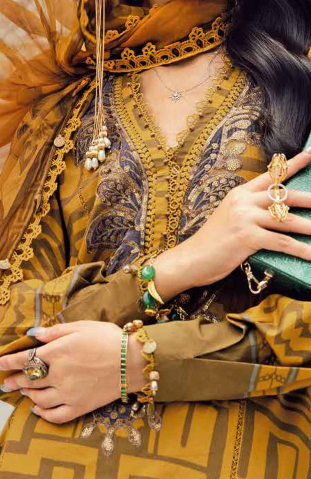Mariab - M Prints Intermix Fall Edit'25 By Maria B Embroidered Cambric Suits Unstitched 3 Piece - Winter Collection - aubranz.com