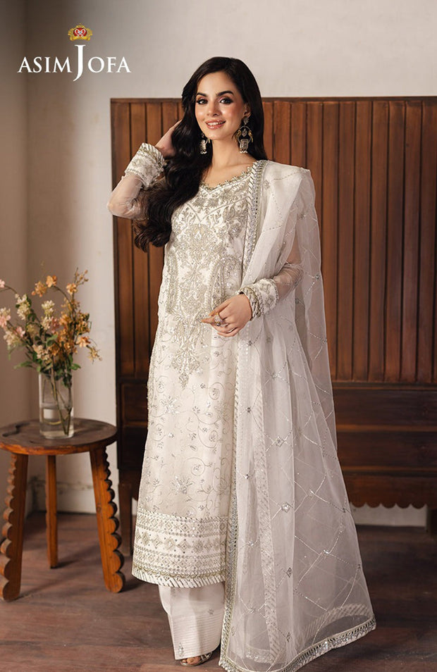 Asimjofa - Heeriye By Asim Jofa Collection'25 Embroidered Net Suit Unstitched 3 Piece - Festive Collection - aubranz.com