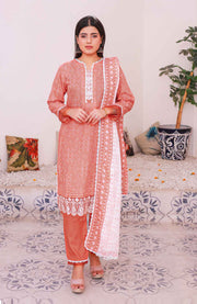 Abtextiles - Meerub Ikat Wrinkle Free Collection'25 By Ab Textiles Embroidered Lawn Suit Unstitched 3 Piece - Summer Collection - aubranz.com