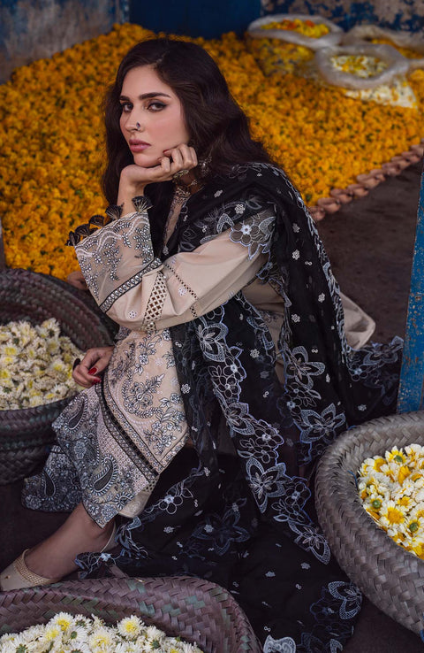 Sahane - Sahakari By Sahane Embroidered Lawn Suit Unstitched 3 Piece SHNSK24L09 Luxury Lawn - aubranz.com