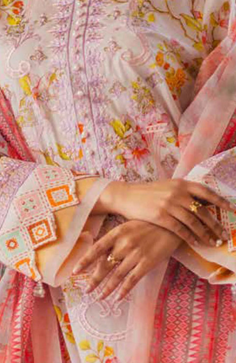 Freesia - Freesia Premium Lawn'25 Embroidered Suits Unstitched 3 Piece - Summer Collection - aubranz.com