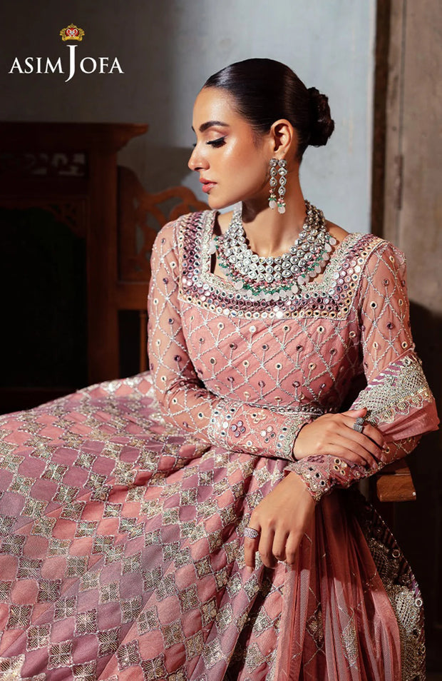 SKU#AJ42- BEKHUDI BY ASIM JOFA EMBROIDERED SUIT UNSTITCHED 3 PIECE