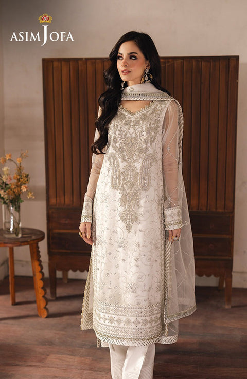 Asimjofa - Heeriye By Asim Jofa Collection'25 Embroidered Net Suit Unstitched 3 Piece - Festive Collection - aubranz.com