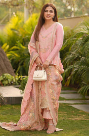 Faizasaqlain - FAIZA SAQLAIN ZINNIA LUXURY LAWN'25 EMBROIDERED SUITS UNSTITCHED 3 PIECE - SUMMER COLLECTION - aubranz.com