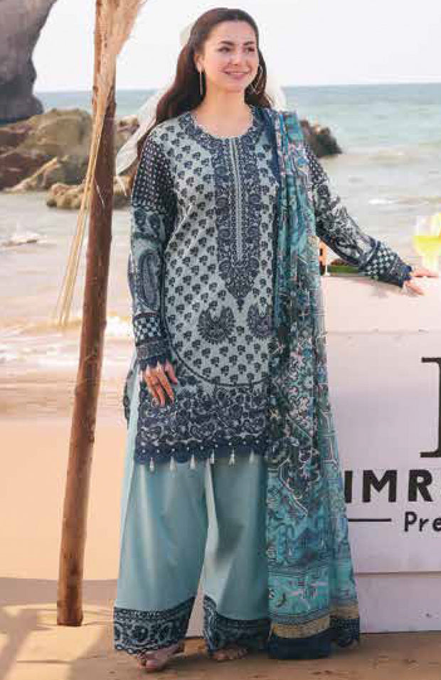 Imrozia - Hania Luxury Lawn'25 By Imrozia Embroidered Suit Unstitched 3 Piece - Summer Collection - aubranz.com