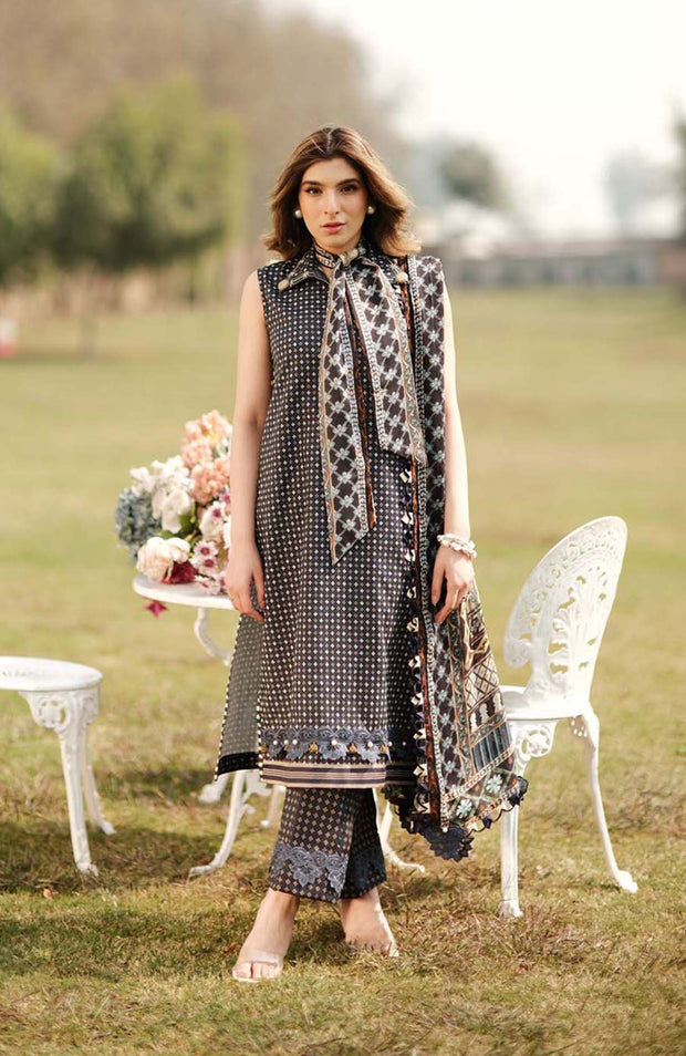Zarqash - Luxe Lawn By Zarqash'24 Unstitched 3 Piece Summer Collection - aubranz.com