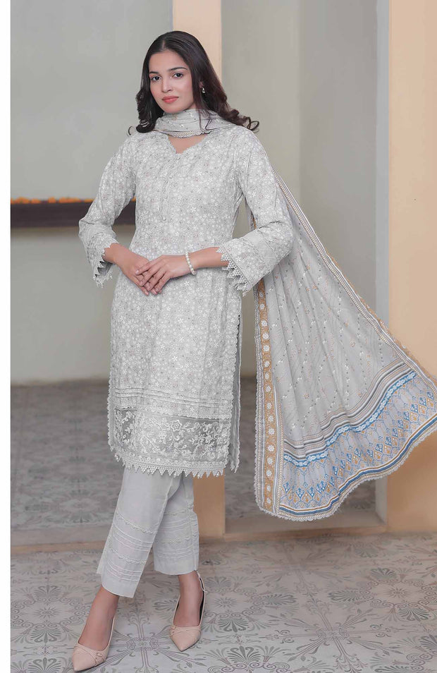 Abtextiles - Meerub Ikat Vol 2 Wrinkle Free Collection'25 By Ab Textile Embroidered Lawn Suit Unstitched 3 Piece - Summer Collection - aubranz.com