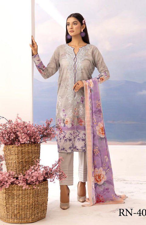 Nur - RANG NAGAR Embroidered & Printed Lawn Collection By Nur - aubranz.com