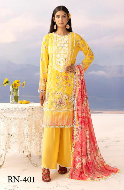 Nur - RANG NAGAR Embroidered & Printed Lawn Collection By Nur - aubranz.com