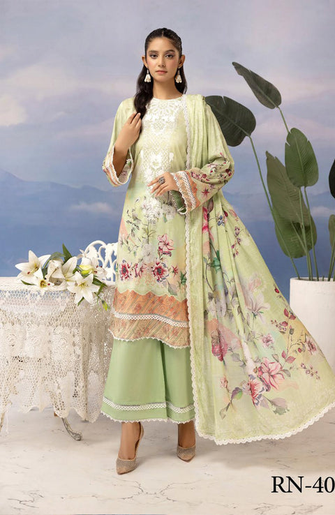 Nur - RANG NAGAR Embroidered & Printed Lawn Collection By Nur - aubranz.com