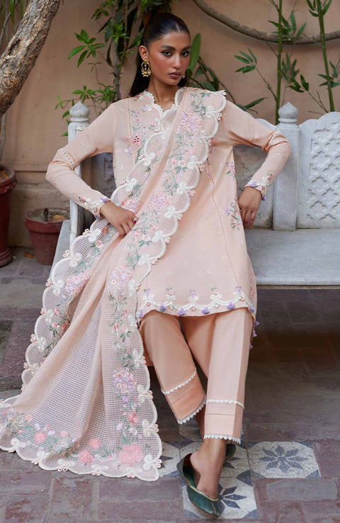 Zaha - Festive Unstitched Lawn'24 By Zaha Lawn Suit Unstitched 3 Piece Summer Collection - aubranz.com