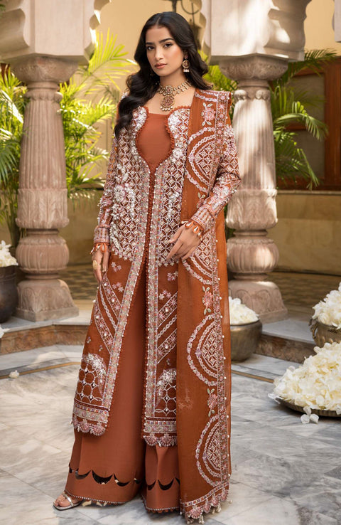 Elaf - Celebrations by Elaf Embroidered Organza Suit Unstitched 4 Piece - Formal Collection - aubranz.com
