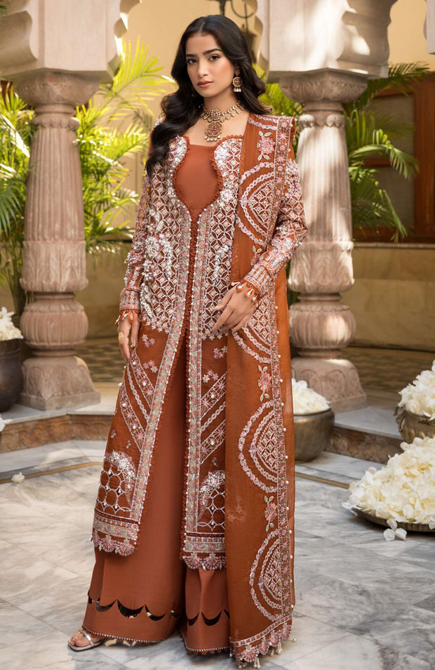 Elaf - Celebrations by Elaf Embroidered Organza Suit Unstitched 4 Piece - Formal Collection - aubranz.com