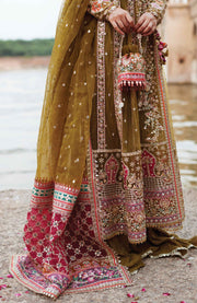 Qalamkar - Qalamkar shadmani raw silk'24 embroidered suits unstitched 3 piece - festive collection - aubranz.com