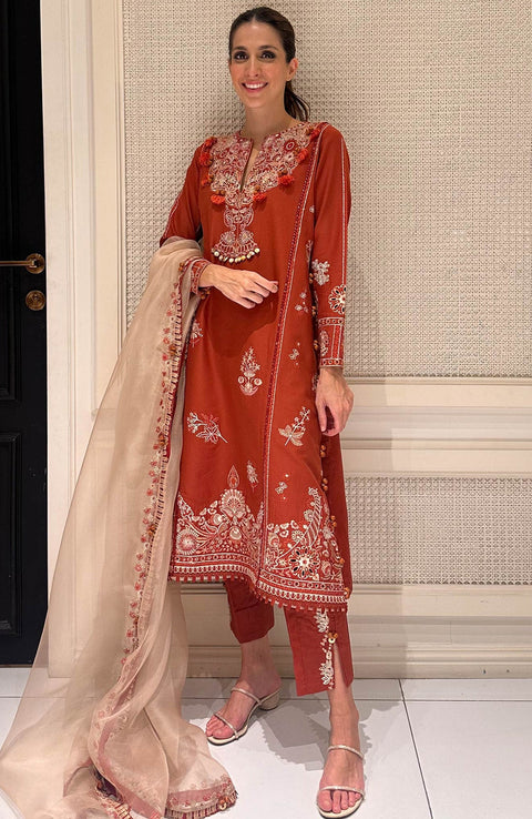 Sadaffawadkhan - Siraa Lawn'24 Vol-II By Sadaf Fawad Khan Lawn Suit Unstitched 3 Piece summer Collection - aubranz.com