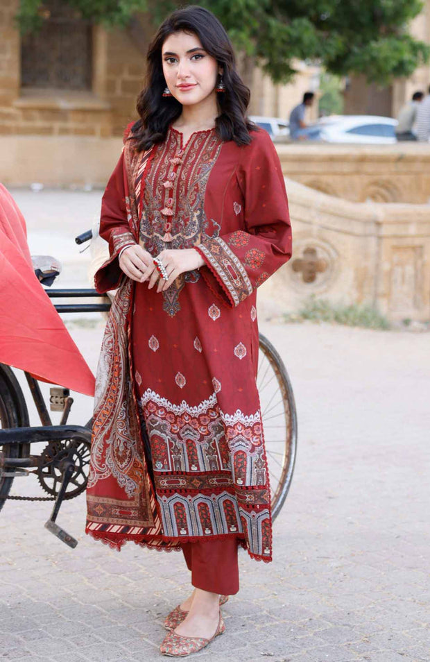Asim Jofa Arabic Lawn Collection 2024 Unstitched Three Piece Lawn Suit SKU#53
