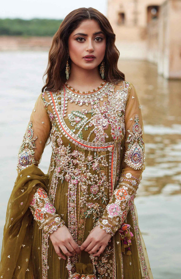 Qalamkar - Qalamkar shadmani raw silk'24 embroidered suits unstitched 3 piece - festive collection - aubranz.com