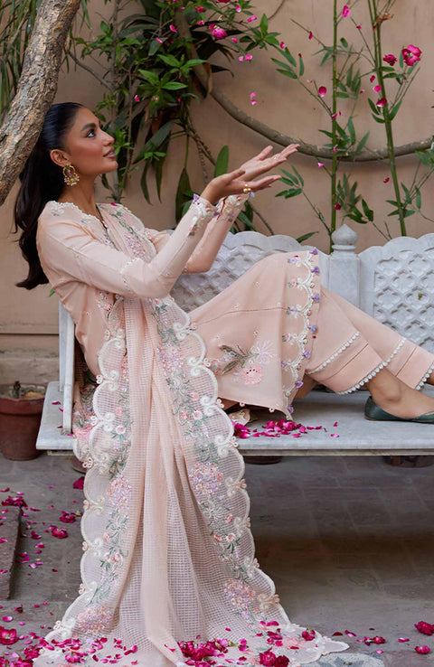 Zaha - Festive Unstitched Lawn'24 By Zaha Lawn Suit Unstitched 3 Piece Summer Collection - aubranz.com