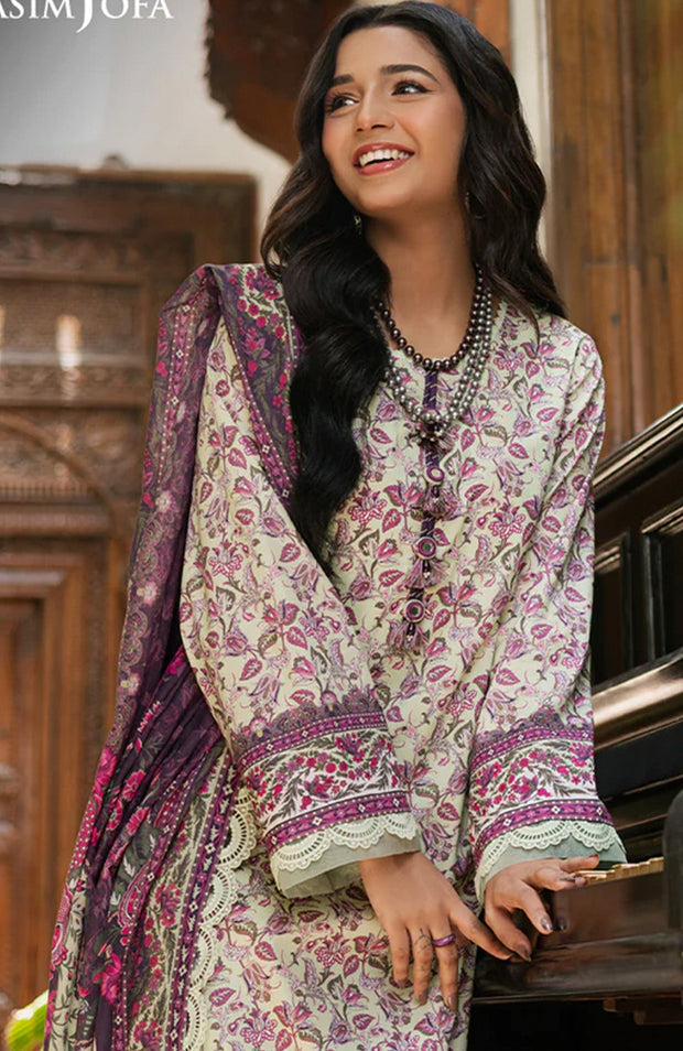 Asimjofa - Asim Jofa Lawn'25 Printed Suits Unstitched 3 Piece - Summer Collection - aubranz.com