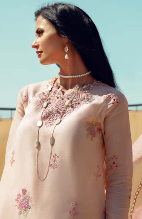 Sadiaasad - Noor Eid Laserkari By Saadia Asad Embroidered Lawn Suit Unstitched 3 Piece NSAEH24L 05 Summer Collection - aubranz.com