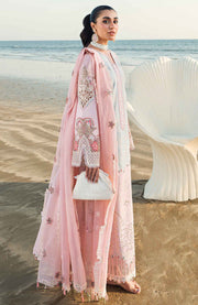 Qalamkar - Qalamkar Sahil Luxury Lawn'25 Embroidered Suit Unstitched 3 Piece - Summer Collection - aubranz.com