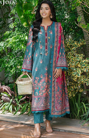 A Tale of Teal and Crimson A Summer Symphony by Asim Jofa SKU#59