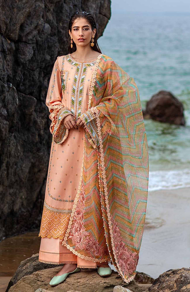 Mnr - Festive Eid Collection'24 By MNR Embroidered Suit Unstitched 3 Piece Eid Collection - aubranz.com