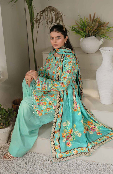 Firdous - RESHAM CAMBRIC BY FIRDOUS PRINTED SUITS UNSTITCHED 3 PIECE - WINTER COLLECTION - aubranz.com