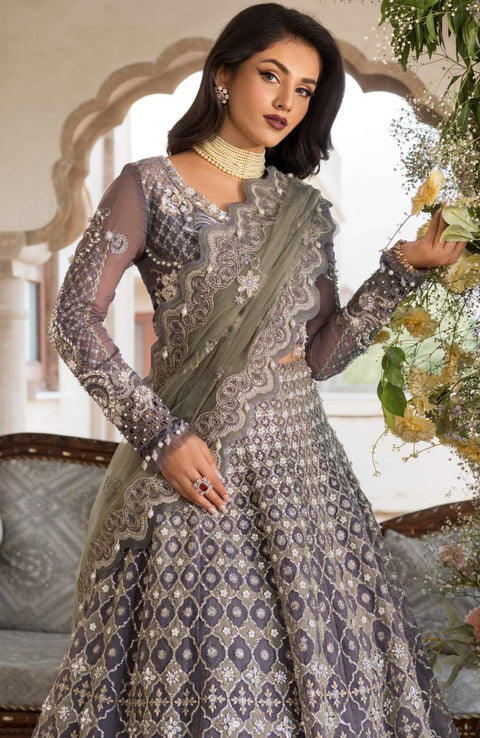 Elaf - Celebrations by Elaf Embroidered Organza Suit Unstitched 4 Piece - Formal Collection - aubranz.com