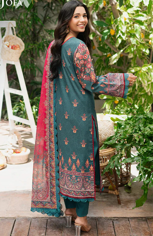 A Tale of Teal and Crimson A Summer Symphony by Asim Jofa SKU#59