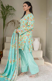 Firdous - RESHAM CAMBRIC BY FIRDOUS PRINTED SUITS UNSTITCHED 3 PIECE - WINTER COLLECTION - aubranz.com