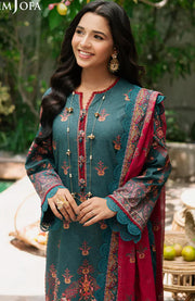 A Tale of Teal and Crimson A Summer Symphony by Asim Jofa SKU#59