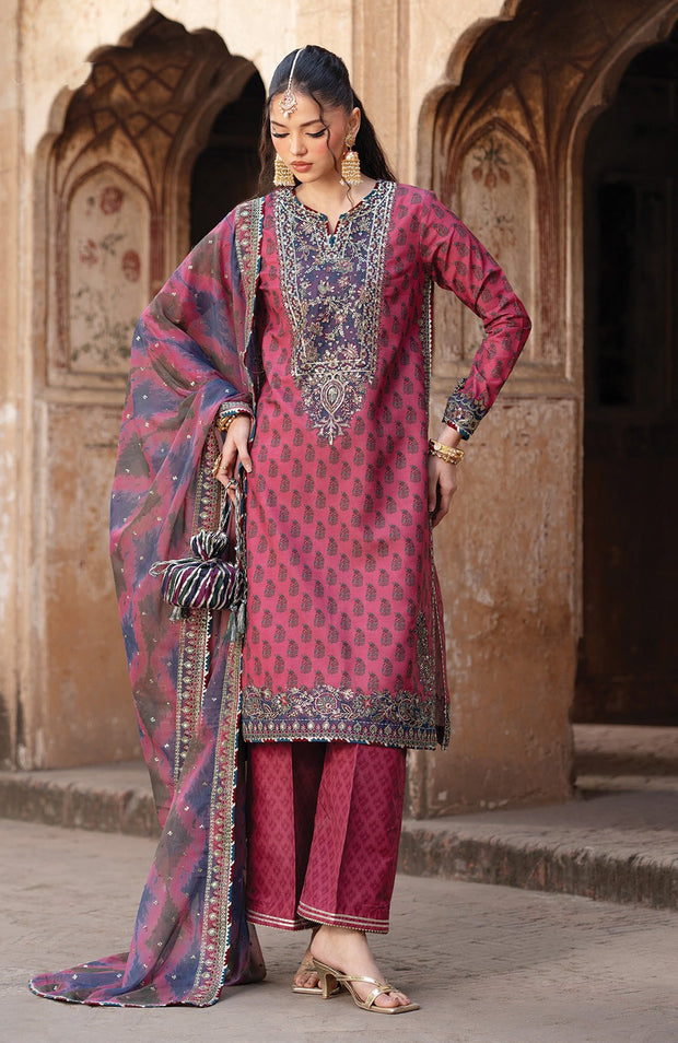 Xenia - Rumi Luxe'25 By Xenia Embroidered Chiffon Suit Unstitched 3 piece - Formal Collection - aubranz.com