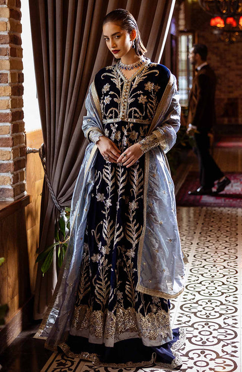 Mushq - Mushq Embroidered Velvet'24 Suit Unstitched 3 Piece - Winter Collection - aubranz.com