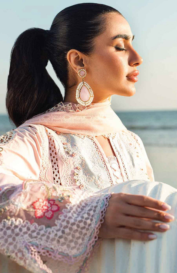 Qalamkar - Qalamkar Sahil Luxury Lawn'25 Embroidered Suit Unstitched 3 Piece - Summer Collection - aubranz.com