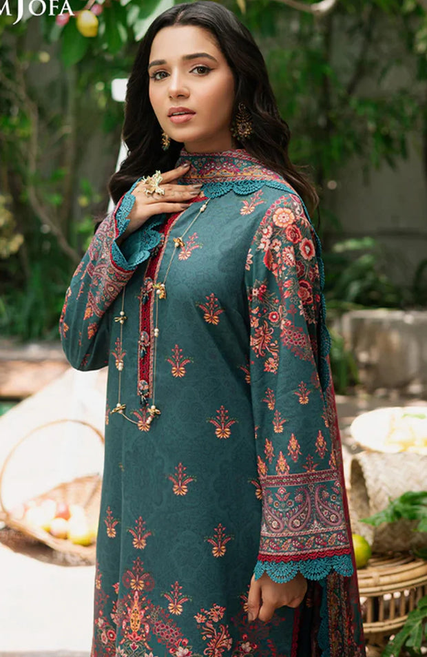 A Tale of Teal and Crimson A Summer Symphony by Asim Jofa SKU#59