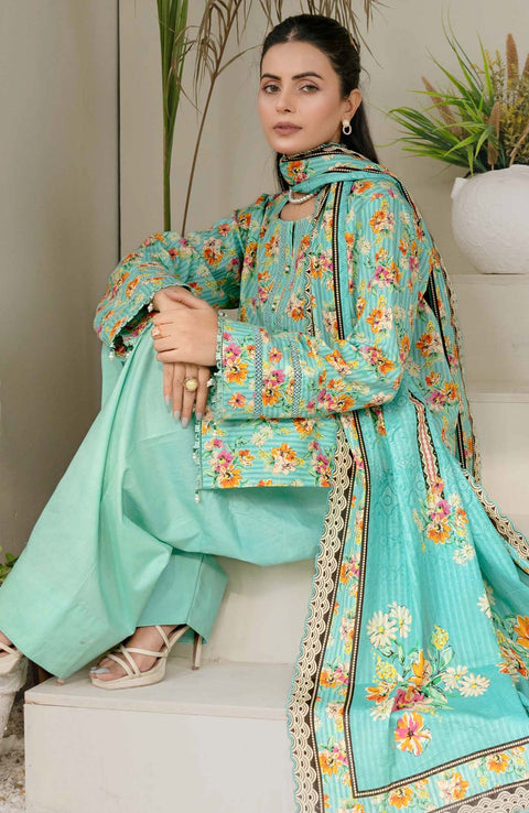 Firdous - RESHAM CAMBRIC BY FIRDOUS PRINTED SUITS UNSTITCHED 3 PIECE - WINTER COLLECTION - aubranz.com