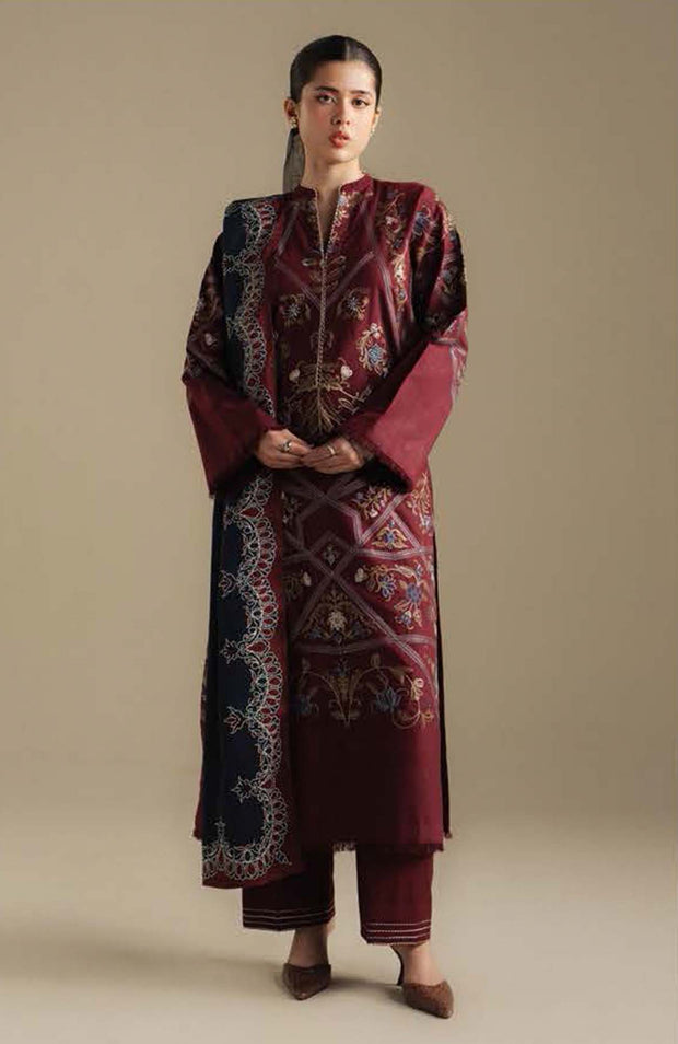 Zara_Shahjahan - COCO WINTER'25 BY ZARA SHAHJAHAN EMBROIDERED KHADDAR SUITS UNSTITCHED 3 PIECE - WINTER COLLECTION - aubranz.com