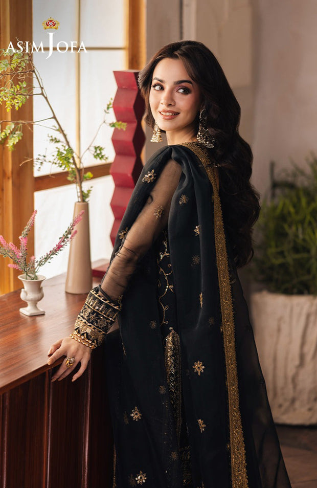 Asimjofa - Heeriye By Asim Jofa Collection'25 Embroidered Net Suit Unstitched 3 Piece - Festive Collection - aubranz.com