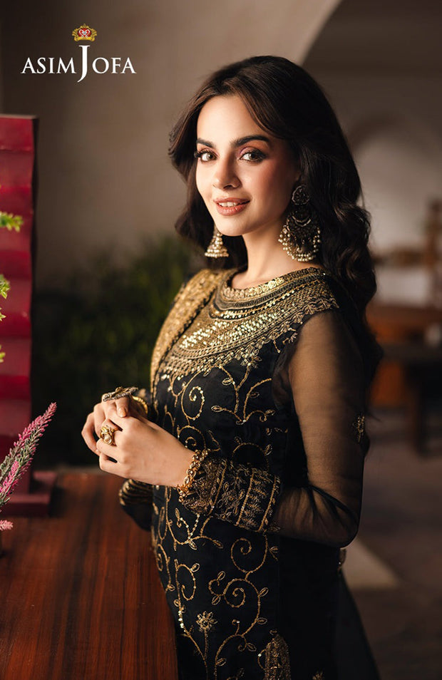 Asimjofa - Heeriye By Asim Jofa Collection'25 Embroidered Net Suit Unstitched 3 Piece - Festive Collection - aubranz.com